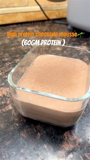 60g high protein chocolate mousse🤤 #recipe #chocolate #￼￼Mousse #food #meal #chocolatebarfi #gym