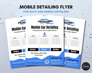 Customizable Car Detailing, Car Wash, Flyer Template for Auto and Mobile Detailers, PRINTABLE - Etsy