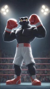 Red Cat Strikes Victory in an Epic Boxing Showdown!"#shorts