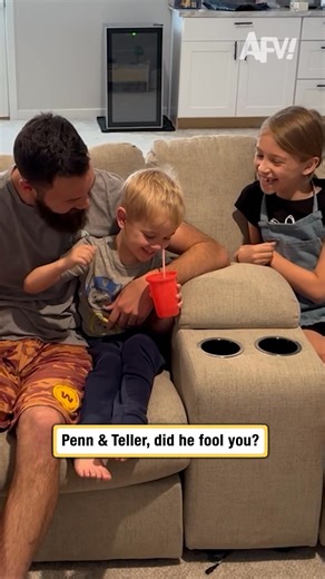 A magician's best audience is a kid with an imagination 😂 #afv #magictrick #funny | America's Funniest Home Videos