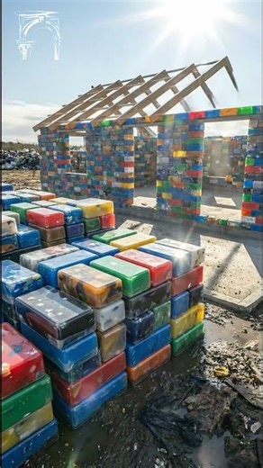 Are you still throwing away plastic And they are already building houses from it �♻️ #shorts