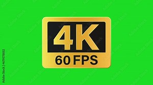 4K 60 FPS sign green screen with metal shine effect loop animated Motion graphics. Green screen Stock Video