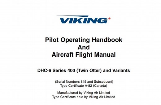 3012825 POH 400 Pilot Operating Handbook And Aircraft Flight Manual DHC-6 Series 400 (Twin Otter) and Variants - Mechanic | Hotmart