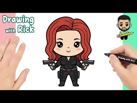 Drawing BLACK WIDOW in Chibi Style 🕷️🖤 | Easy Cute Marvel Avenger Drawing | Avengers Doomsday