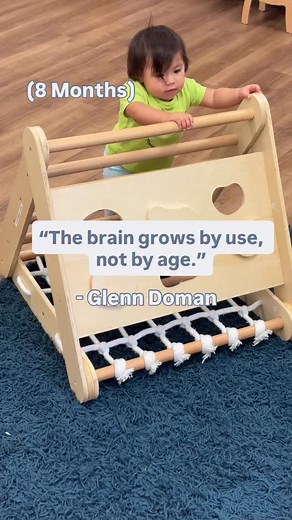 Why do babies need freedom of movement? Because it builds their brains! Before our little ones can speak, read, or problem-solve, they need to: move their bodies, explore their environments, and experience different sights, sounds, and textures. Every new experience builds their brains from the ground up. 🧠🌱 So, let them wiggle, crawl, climb, and dance. It’s not just physical activity—it’s a brain workout! | Guidepost Montessori