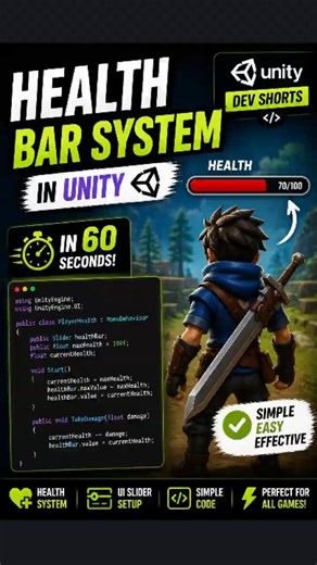 Health Bar System in Unity #gamedev #3dgamedevelopment #unity