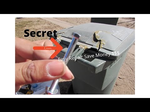 Trash can hinge repair with bolt/nut - Really works