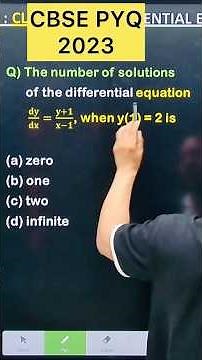 Q) The number of solutions of the differential equation 𝐝𝐲/𝐝𝐱=(𝐲+𝟏)/(𝐱−𝟏), when y(1) = 2 is