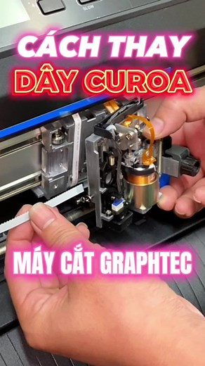 Hướng dẫn thay dây curoa máy cắt decal Graphtec