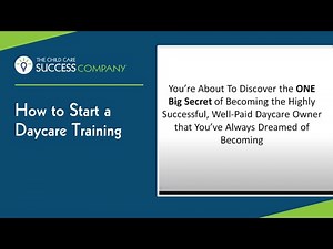 How to Start a Daycare Training
