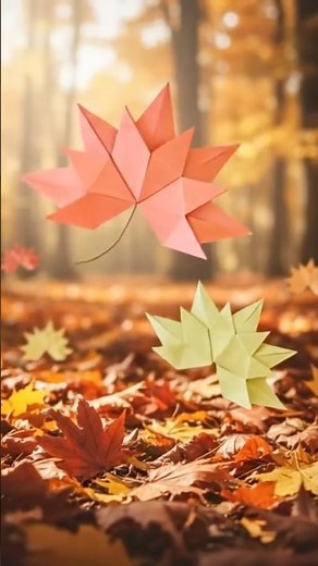 秋の折り紙 立派な楓 初心者でも簡単に折れる！秋の飾りにぴったり Autumn Origami fold a beautiful maple leaf with washi paper