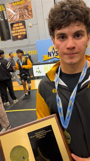 lohud sports on Instagram: "Nanuet’s Peter Anagnostidis describes his feeling in picking up the deciding win at 126 pounds, clinching the Knights’ second straight Section 1 Div. II title. @nanuetblackgold"