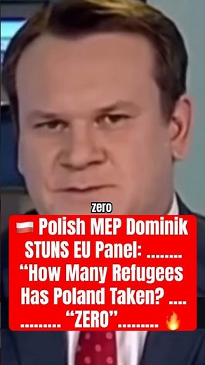 🇵🇱 Polish MEP Dominik STUNS EU Panel: “How Many Refugees Has Poland Taken? ZERO.” 🔥
