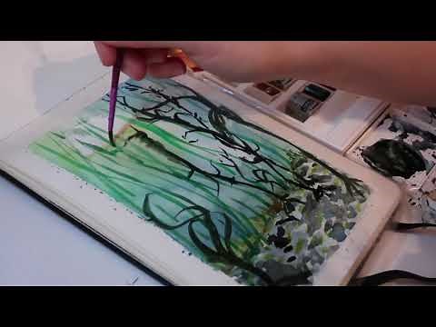Painting a Kelp Forest - First watercolour attempt at painting a background
