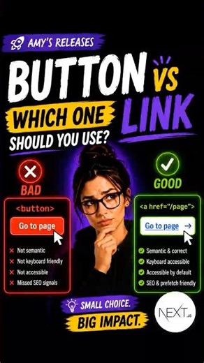 Buttons vs Links: Get The Element Right In Next.js (Short)