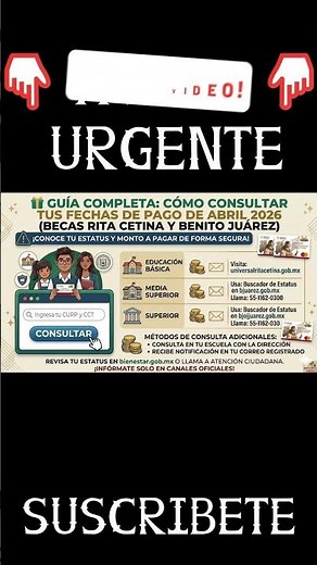 📌✨Rita Cetina and Benito Juárez Scholarships: How to check the April 2026 payment dates