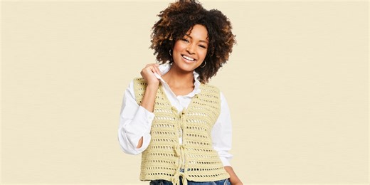 Make a stylish crochet vest with our free pattern
