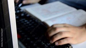 Man Doing Office Work on a Computer