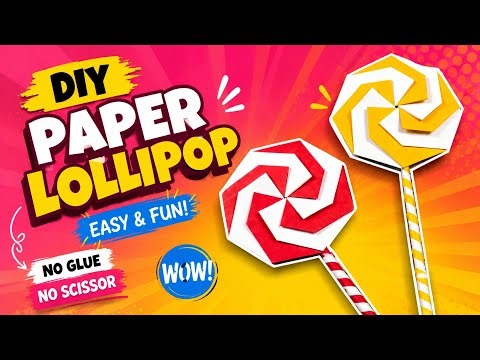Easy Origami CANDY (LOLIPOP) 🍭 for Kids! How to Make a Paper Lollipop! Easy Origami for Kids |