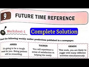 Future Time Reference Solution| DAV Class 7 English Practice Chapter 9 |