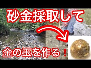 二日間砂金採取して金の玉を作りました