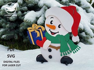 Christmas Snowman Stand SVG: Laser Cut File, Glowforge Ready (digital Download) - Etsy