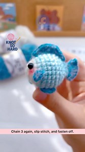 Make this adorable little fish keychain in just 10 minutes! 🐟🧶 No sewing, no assembly — perfect for beginners and a cute gift idea. #Crochet #Amigurumi #CrochetKeychain #DIYCrochet #BeginnerFriendly #HandmadeGift #CrochetTutorial #MiniCrochet #FishKeychain #10MinuteCraft | Knot So Hard