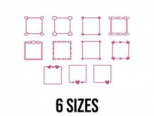 Heart Frame Set Embroidery Design - Valentine's Heart Frame Monogram Embroidery Design - Mini Frame Machine Embroidery Design Files -6 Sizes - Etsy