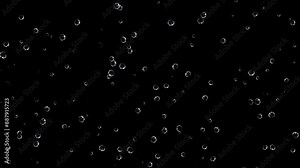 Small Water Bubbles Flowing Down, Soap Bubbles, Floating Bubbles, Overlay, Looped, High Quality 4K