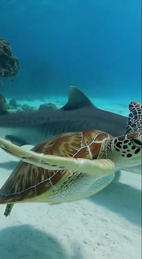 Sea Turtle vs Tiger Shark — Reef Escape