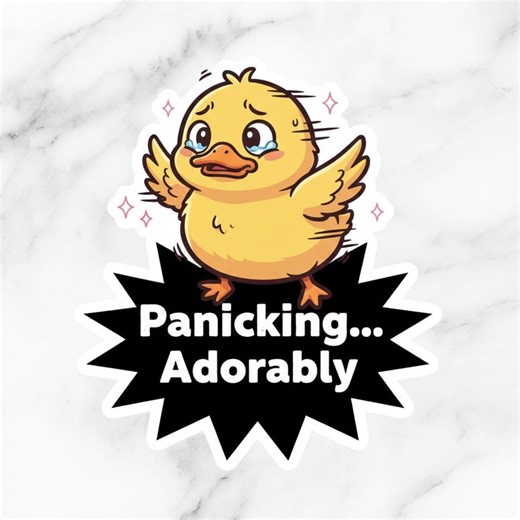 Panicking Duck Sticker – Kawaii Crying Duckling (digital Download) - Etsy