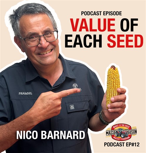 🎥 For the last time this year, What is the case with Massey Ferguson podcast is out with our hosts Ryan and Nardu. Nardu welcomes Nico Barnard (Agronomist 🌽) from Pannar to the podcast where they talk about the value of each seed. Watch full podcast on Youtube here: https://youtu.be/dON2eVhcLwk we are also on Spotify and Apple Podcasts. Contact details for Nico Barnard 082 850 1503 or visit Pannar website: https://www.pannar.com/ and follow their social media @pannarseedza More information abo