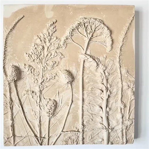 Botanical Plaster Cast Artwork I use plaster to cast artwork made from the impressions of real plants in clay. Visit the Midwest Wilderness Connections online shop to learn more about this and other available casts. #flowers #wallart #homedecor #ceramics #garden | Midwest Wilderness Connections