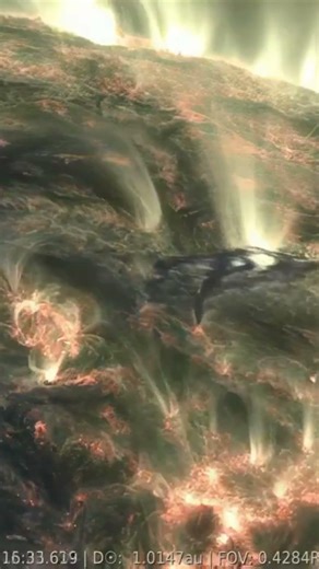 A massive plasma ejection from the Sun recorded by the SDO satellite.