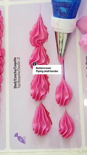 Classic never misses 🎂✨ Using Wilton tip #21 to pipe a clean buttercream shell border—steady pressure, slight pull, repeat. Simple technique, but it’s all about control and consistency for that perfect vintage finish 💕 #CakeTok #ButtercreamPiping #ShellBorder #BakingSkills