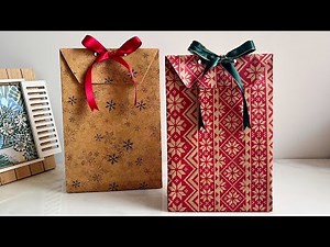 How To Make Gift Bag With Wrapping Paper | DIY Paper Bag For Holiday Gift Wrapping Ideas Without Box