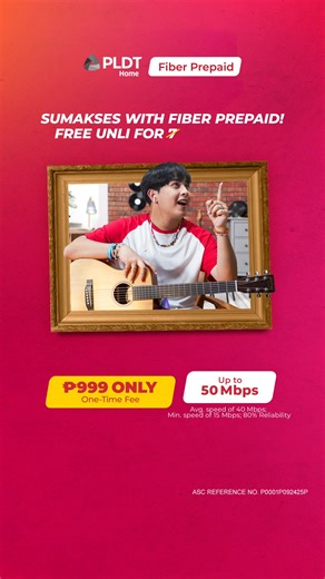 30 DAYS na ang FREE UNLI FIBER ng #PLDTHomeFiberPrepaid! ❤️ #SamaSamangSumakses dahil abot-kaya ang ₱999 one-time fee! 👉Up to 50 Mbps (Avg. speed of 40 Mbps, Min. speed of 15 Mbps; 80% Reliability) Mag-Fiber Prepaid na! 👉 https://pldthome.info/PrepaidFiberSumakses | PLDT Home