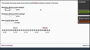 Telling time with number line