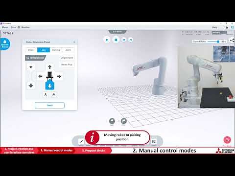 How to program MELFA ASSISTA in RT VisualBox software - Manual control modes