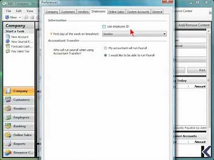 Microsoft Office Accounting pro 2008 - Entering Company Preferences