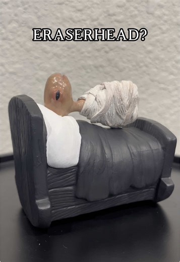 Just finished this altered moment! Any fans of eraserhead here? #eraserhead #davidlynch #handmade #polymerclay #preciousmoments