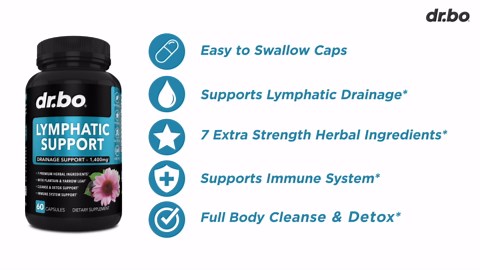 Lymphatic Drainage Supplements Pills - Lymphatic Support Total Herbal Cleanse Products with Echinacea Lymph System Support Supplement for Nodes Legs & Neck - Lymph Node Detox Cleanse System Drainage