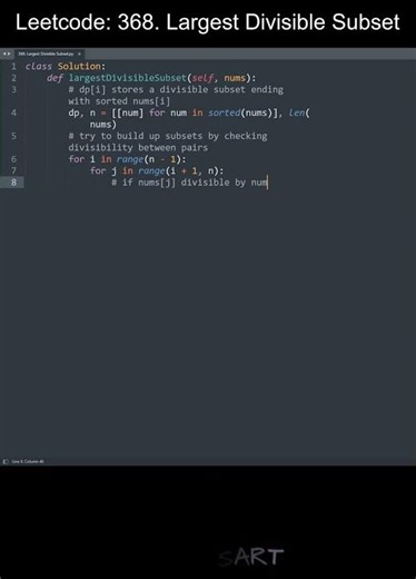 Leetcode 368. Largest Divisible Subset in Python | Python Leetcode | Python Coding Tutorial | ASMR