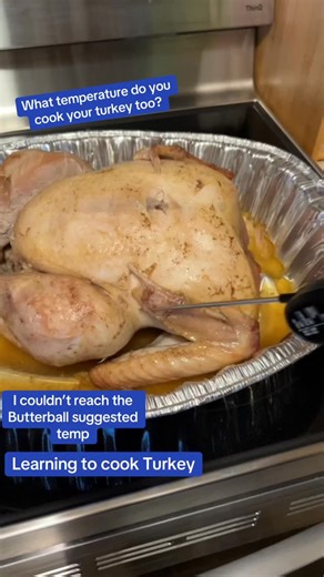 What temperature for cooking turkey? Could not reach butterball suggested temp even after an extra hour. #butterball #learntocook #turkey | Cynthia1974