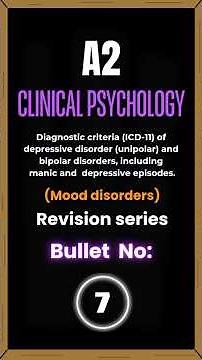 Diagnostic criteria for depressive disorder (ICD-11) | Revision Series # 7