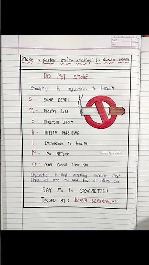 poster on no smoking ll poster making class 11 ll Poster making