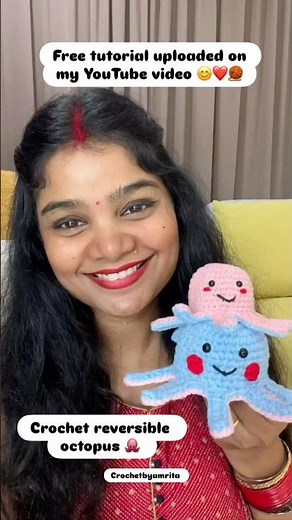 Free tutorial Crochet reversible octopus 🐙 😊lets learn crochet in super fun and easy way