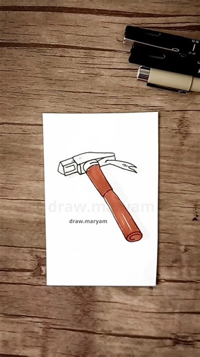 Hammer Ink Drawing | Rapid Pen & Marker Coloring