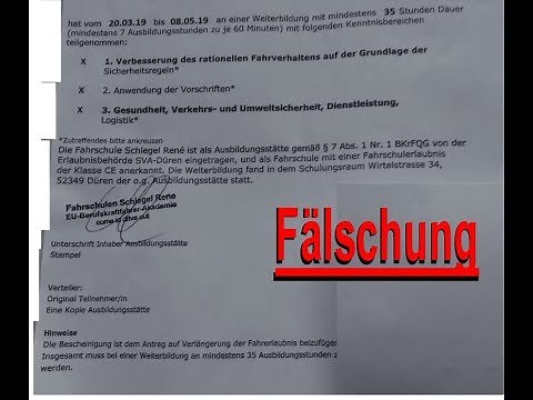 Fahrschule Schlegel Module 95 Fälschungen sind Straftat