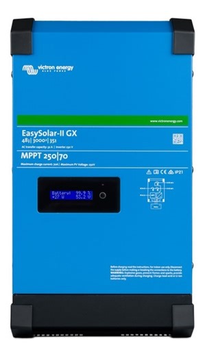 Victron Energy EasySolar II GX 48/5000/70-50 MPPT 250/100 Καθαρού Ημιτόνου Inverter Ισχύος με Τάση Εισόδου 48V PMP482507010